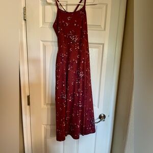 Pact Women's Dotted Sprays Mauve Fit & Flare Midi Dress